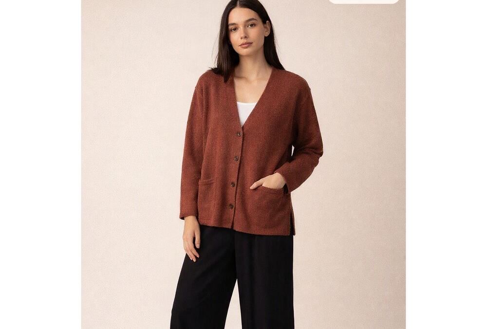 Tumi 100% Alpaca Button Front Cardigan Oversized Rust Small See Description Peru